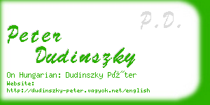 peter dudinszky business card